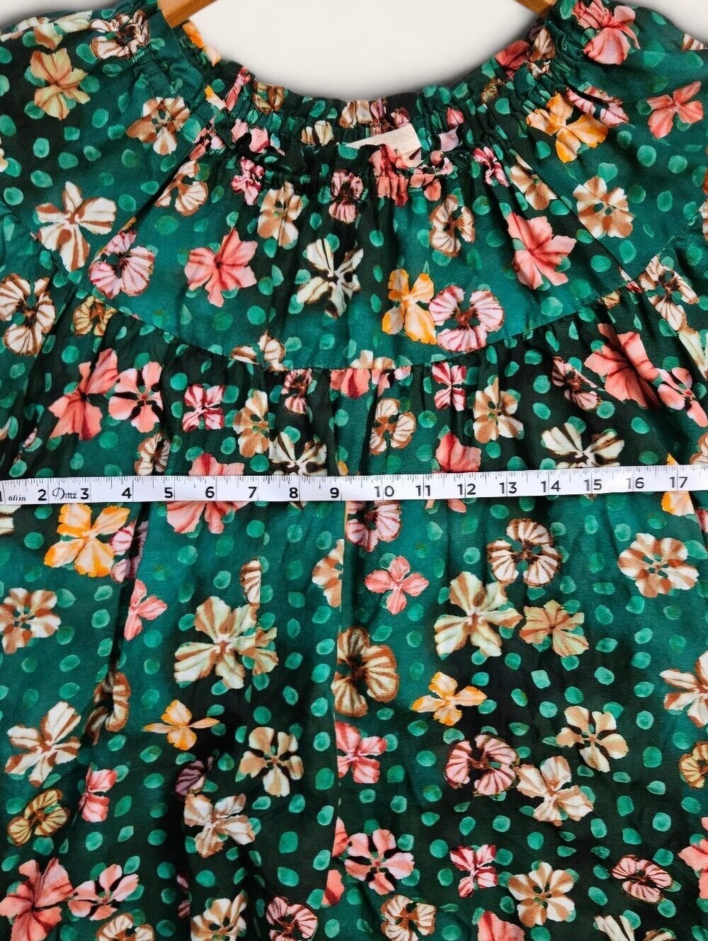 Ulla Johnson Green Floral Off Shoulder Coverup/ Mini Summer Dress Size Large - Picture 5 of 7